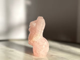 Rose Quartz Pregnant Woman Carving