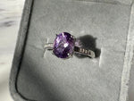 Amethyst .925 Sterling Silver Adjustable Ring *High Quality*