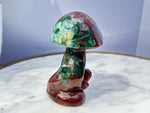 Ocean Jasper Mushroom With Bunny *Hand Carved-Top Quality*