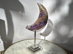 Amethyst With Banded Agate Moon Carving