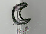 Ruby Zoisite Moon Crescent Suncatcher