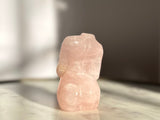 Rose Quartz Pregnant Woman Carving