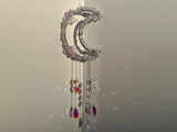 Blue Lace Agate Moon Crescent Suncatcher