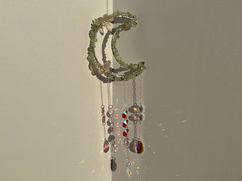 Prehnite Moon Crescent Suncatcher