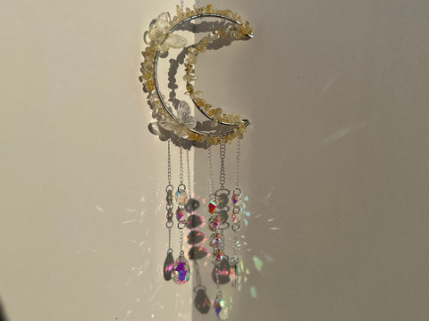 Citrine Moon Crescent Suncatcher