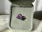 Amethyst .925 Sterling Silver Adjustable Ring *High Quality*