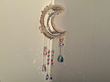 Rose Quartz Moon Crescent Suncatcher