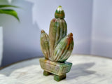 Ocean Jasper Cactus *Hand Carved-Top Quality*